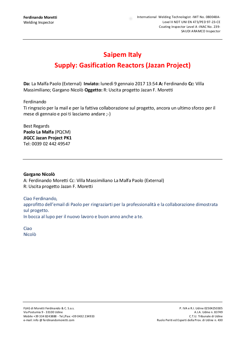 Reference Saipem